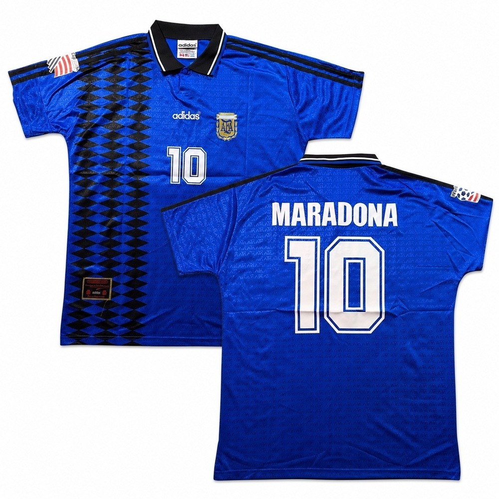 Adidas Argentina 1994 World Cup Maradona 10 Away Jersey Blue XL Retro Soccer